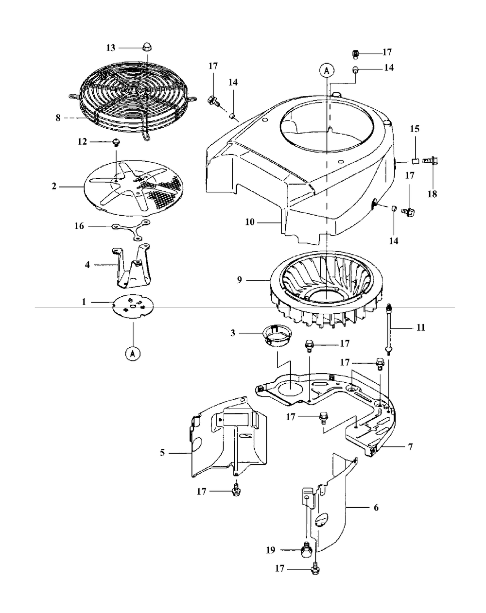 Fh721v-As15 Blower Housing Diagram and Parts List for M60-KW 53AB5DCX150-25-HP Cub Cadet Lawn Tractor